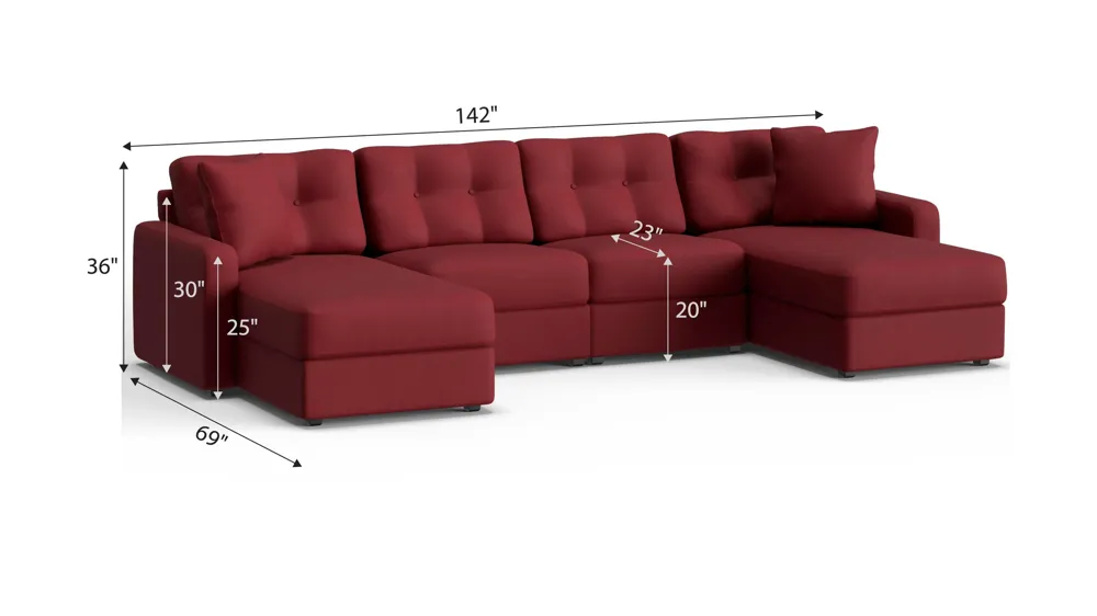 ModularOne 4-pc. Sectional Dimensions