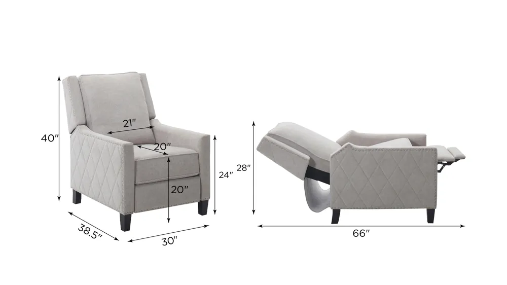 Harper Push Back Recliner Dimensions