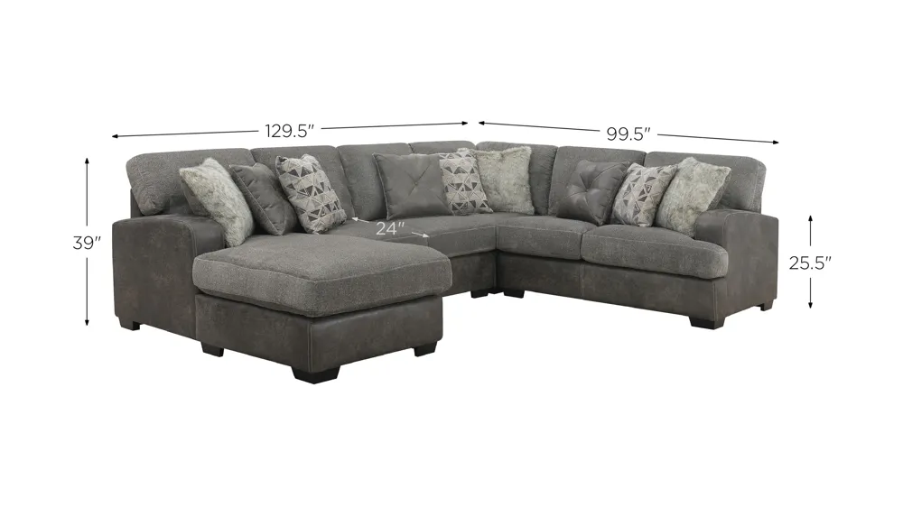 Berlin 4-pc. Sectional Dimensions