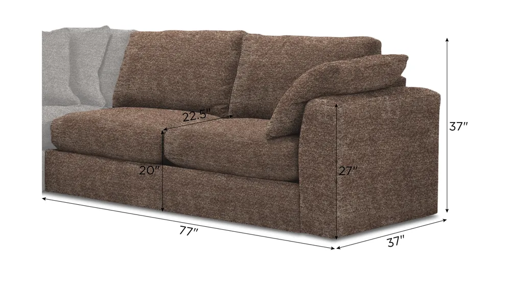 Nappily Right Arm Facing Loveseat Dimensions