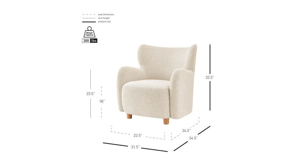 Tiffany Arm Chair Dimensions