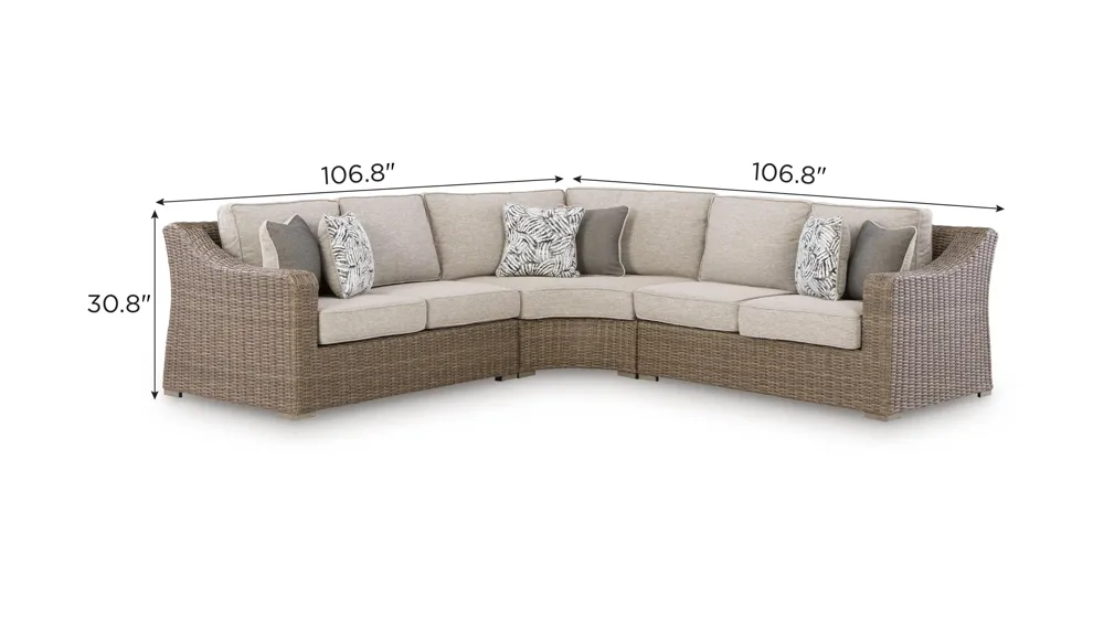 Laguna Heights 3-Piece Outdoor Sectional Dimensions
