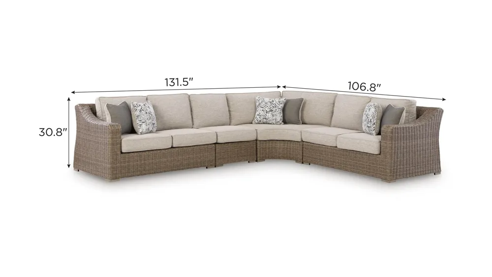 Laguna Heights 4-Piece Outdoor Sectional Dimensions