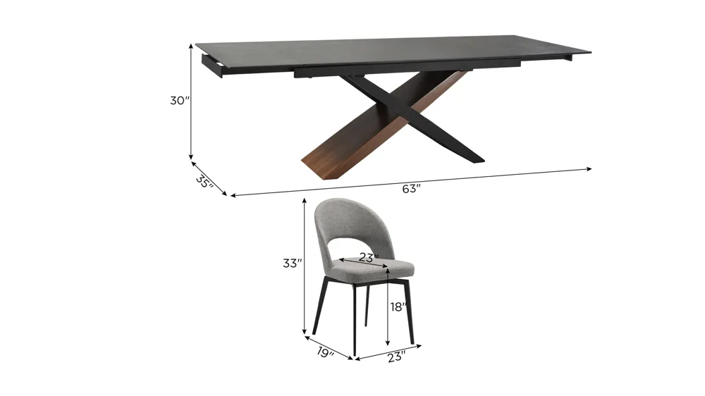 Milena 7-pc. Dining Set Dimensions