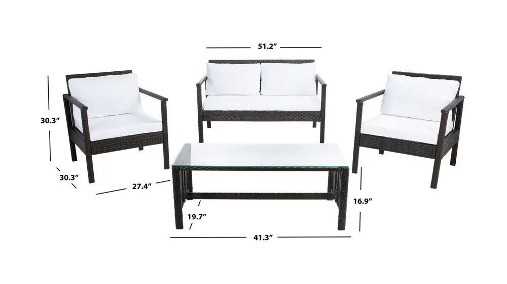 Winta 4-pc. Patio Set Dimensions