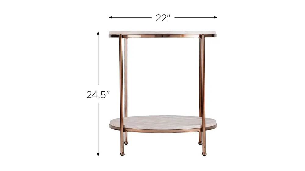 Ashburton Round Faux Marble End Table Dimensions