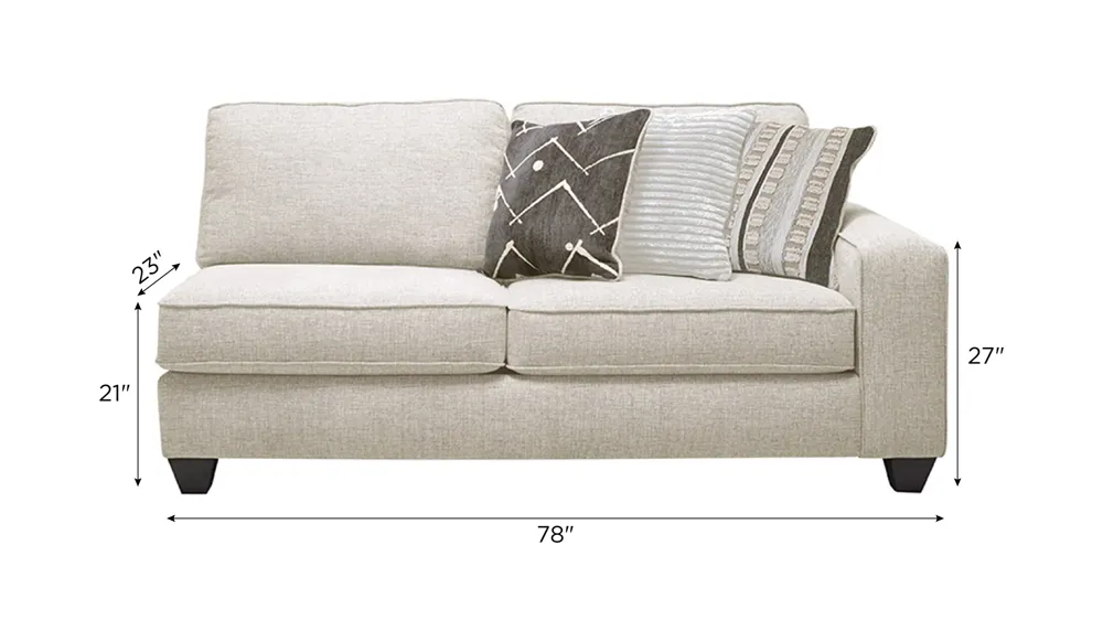 Alston Right Arm Facing Loveseat Dimensions