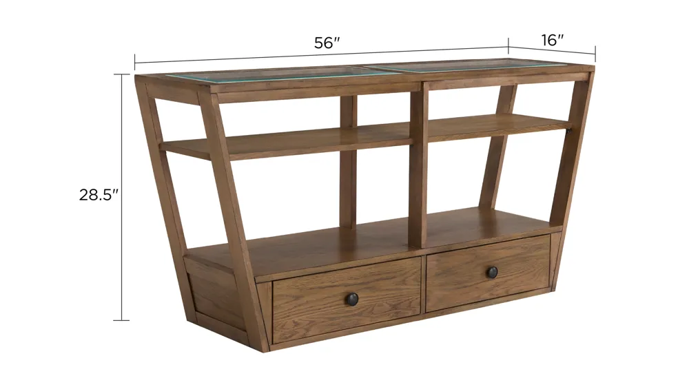 Kaywood Glass Top Sofa Table Dimensions