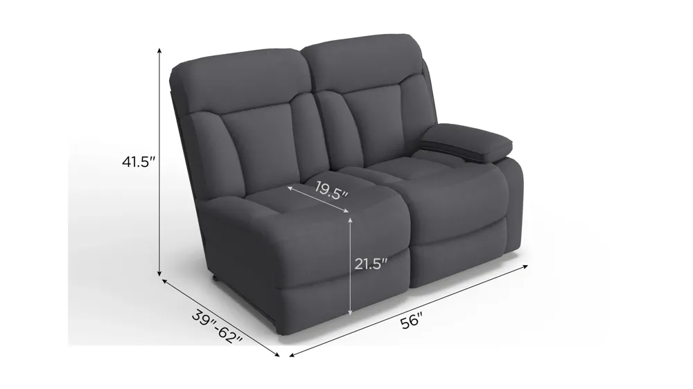 Connell Right Arm Facing Dual Power Loveseat Dimensions