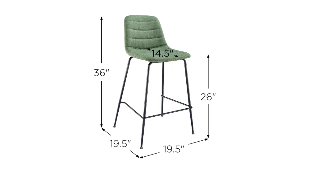 Caleb Counter Stool: Set of 4 Dimensions