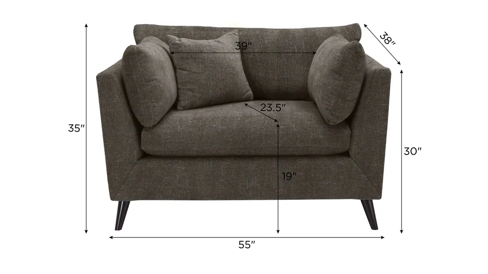 Caruso Chair and a Half Dimensions