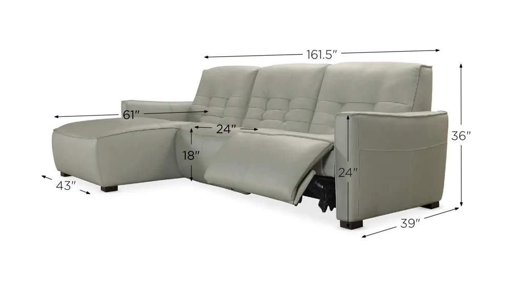 Reaux 3-pc. Power Motion Sofa Dimensions