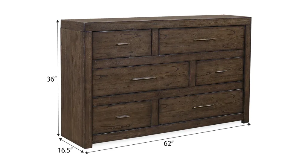 Modern Loft 6 Drawer Dresser Dimensions