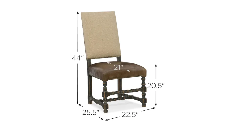 Hill Country Comfort Upholstered Side Chair - Set of 2 Dimensions