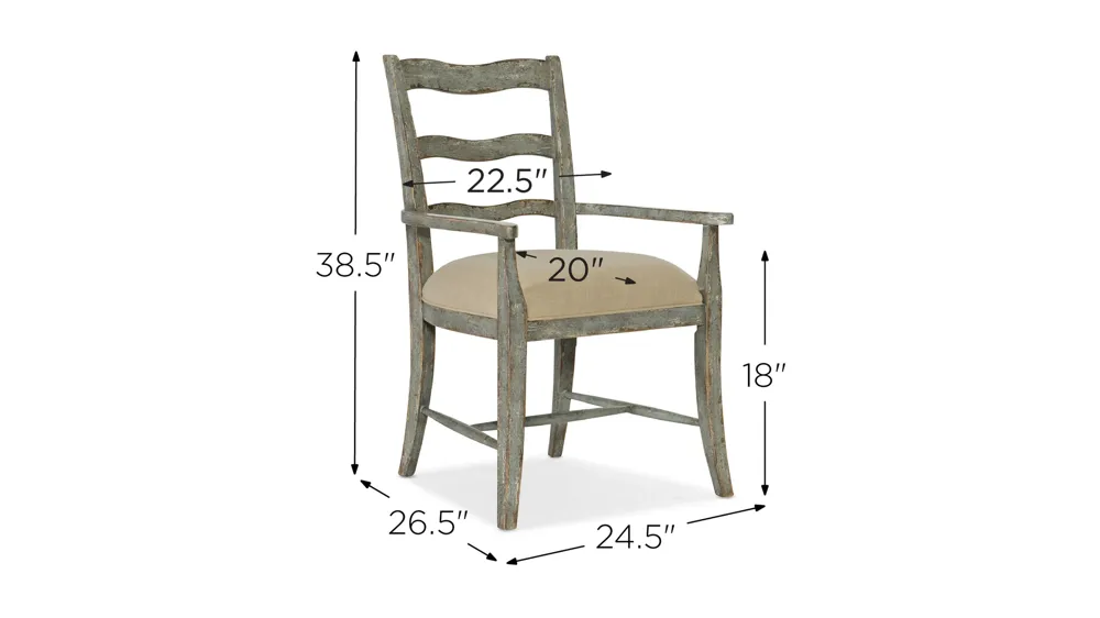 Alfresco La Riva Upholstered Arm Chair - Set of 2 Dimensions