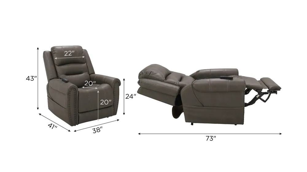 Gerard Triple Power Lift Recliner Dimensions