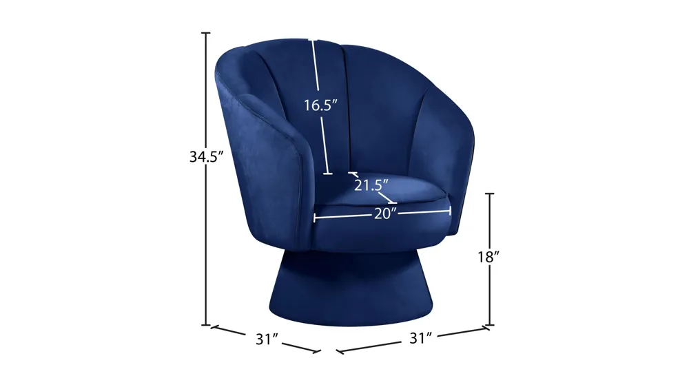 Swanson Velvet Accent Chair Dimensions