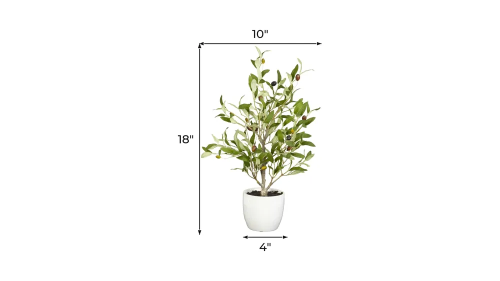 Olive Silk Tree with Vase: Set of 2 Dimensions