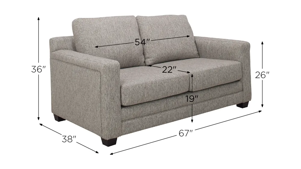 Folson Loveseat Dimensions
