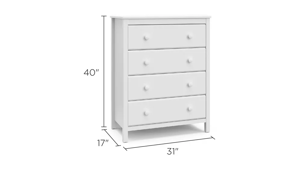 Alpine 4-Drawer Chest Dimensions