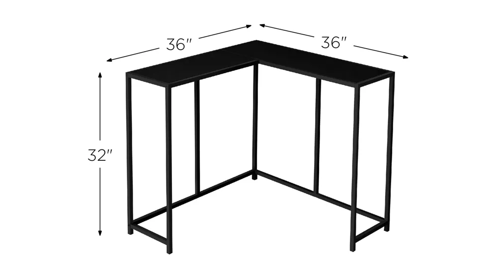 Sanza L-Shaped Console Table Dimensions