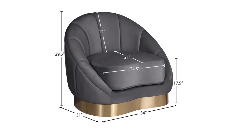 Shelly Velvet Chair Dimensions
