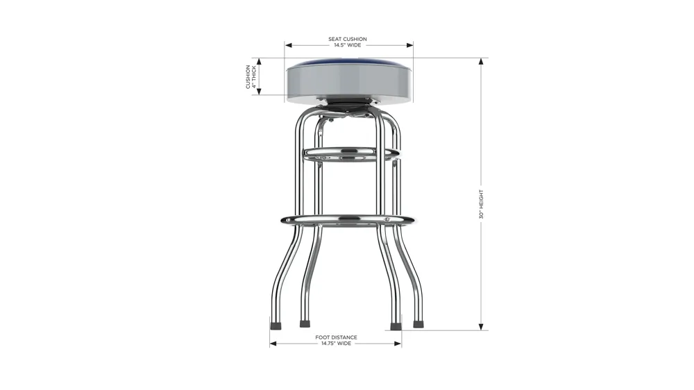 NHL Backless Swivel Bar Stool Dimensions