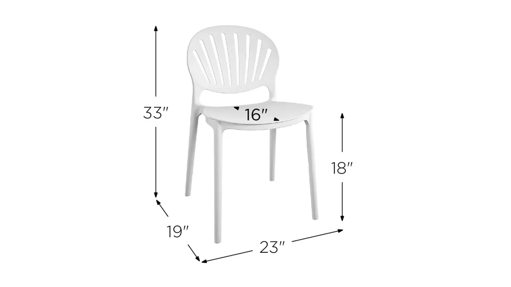 COSCO Outdoor Stacking Resin Chair - Set of 2 Dimensions