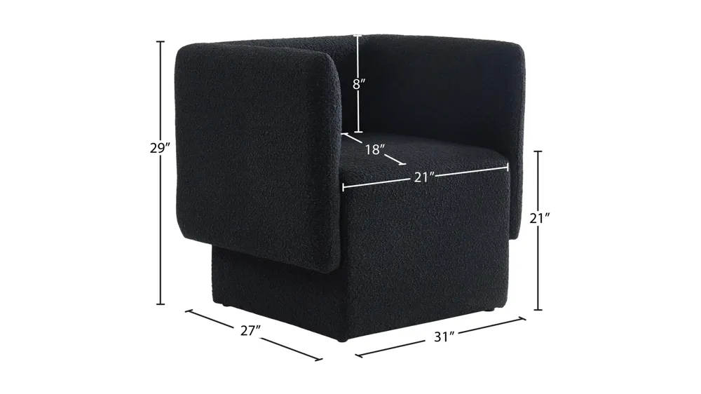 Vera Boucle Fabric Accent Chair Dimensions