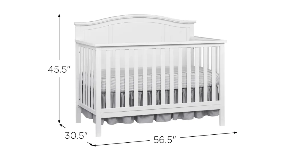 Oxford Baby Emerson 4-in-1 Convertible Crib with Conversion Kit Dimensions