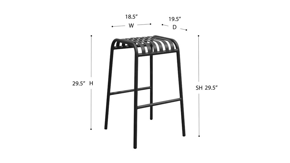 Enid Outdoor Bar Stool - Set of 2 Dimensions
