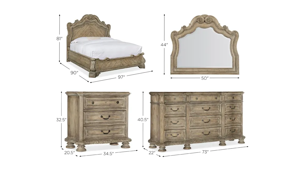 Castella 4-pc. Panel Bed Dimensions