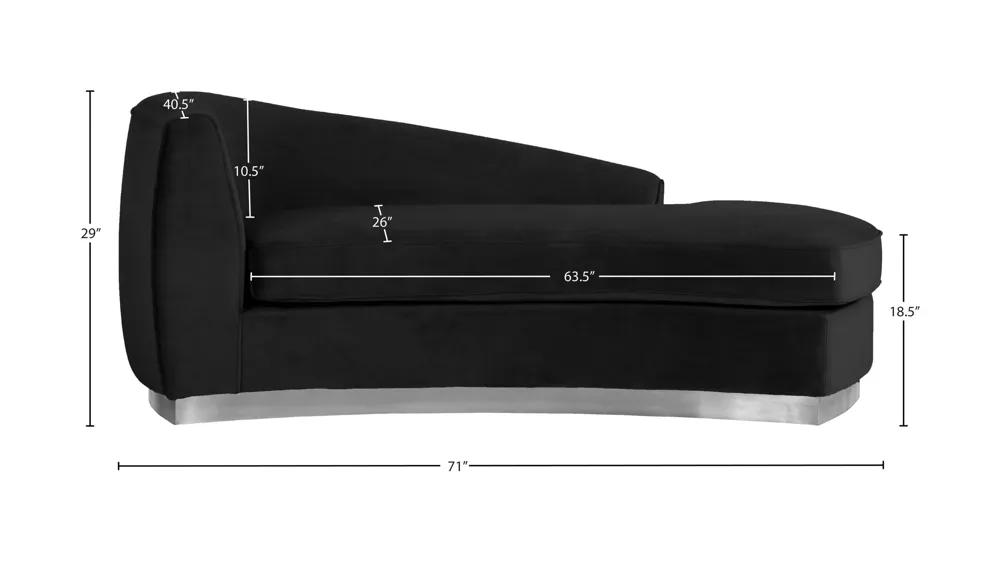 Julian Velvet Chaise Dimensions