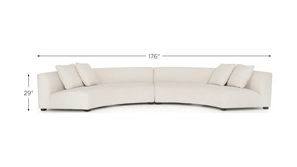 Liam 2-pc. Sectional Sofa Dimensions