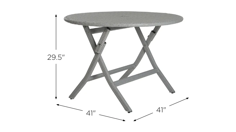 Barley Outdoor Round Folding Table Dimensions