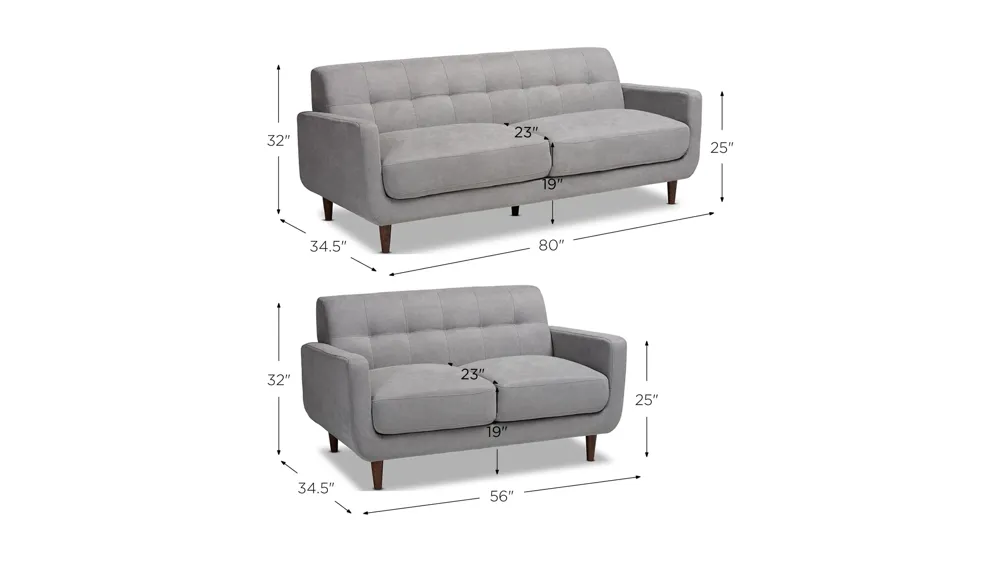 Allister 2-pc. Living Room Set Dimensions