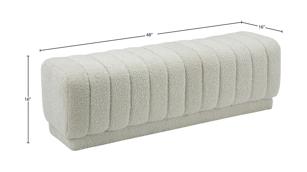 Heathrow Boucle Fabric Ottoman/Bench Dimensions