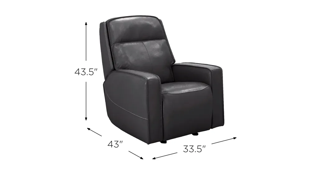 Beckett Power Recliner w/ Power Headrest and Lumbar Support Dimensions
