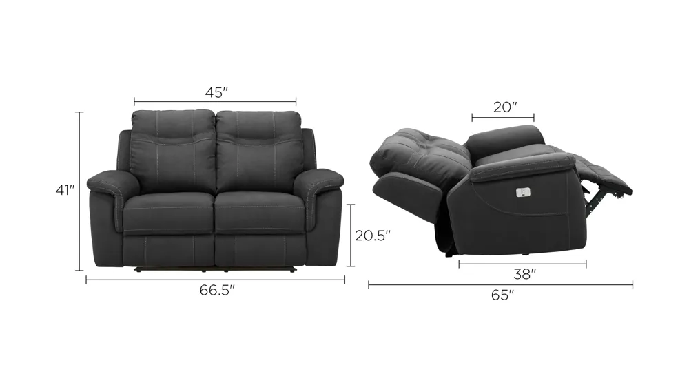 Stanfield Dual Power Layflat Loveseat Dimensions