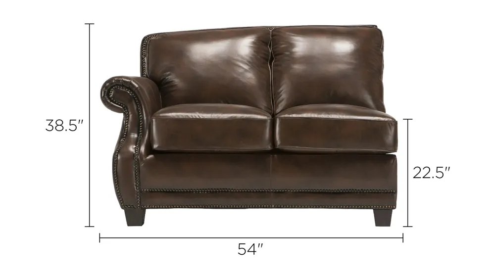Romano Left Arm Facing Loveseat Dimensions
