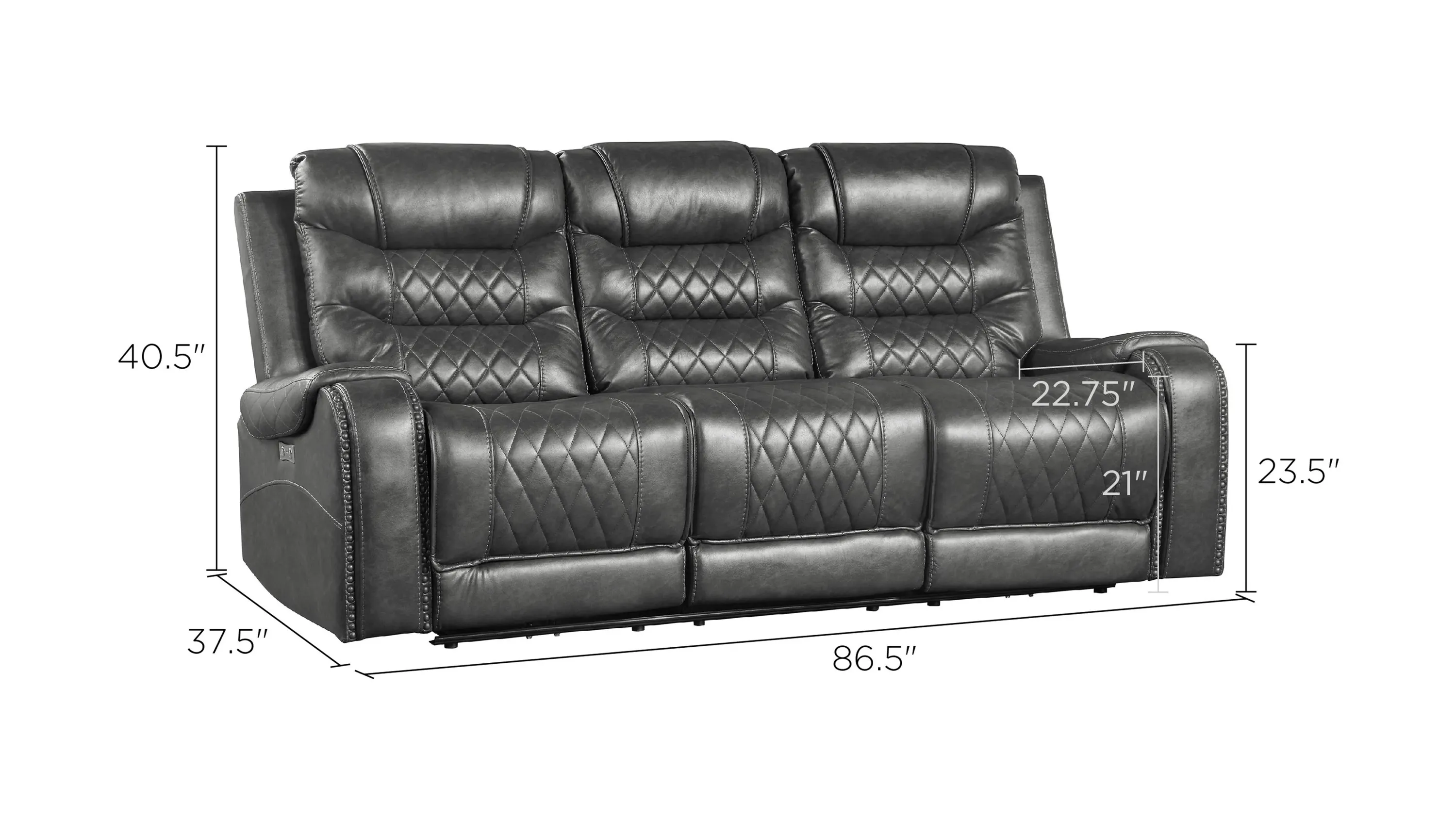 Greenway Double Power Reclining Sofa w/ Cup Holders and USB Port