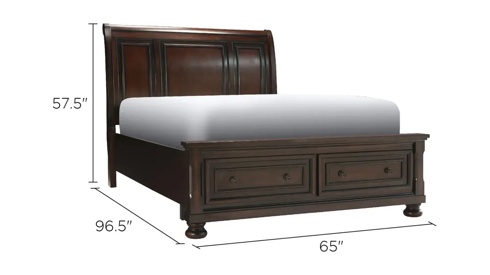 Donegan Sleigh Platform Storage Bed Dimensions