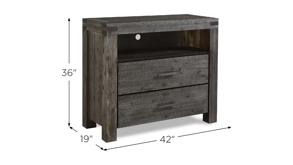 Meadow Two Drawer Solid Wood Media Chest Dimensions