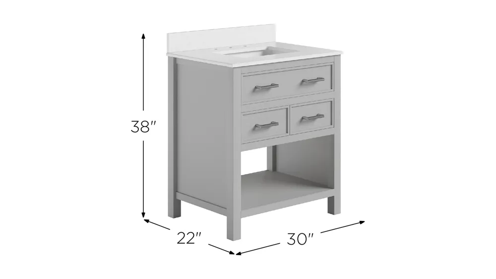 Alabama 30" Bathroom Vanity Dimensions