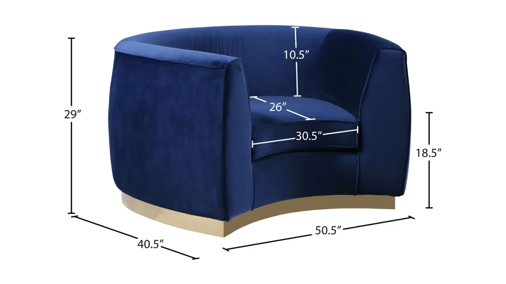 Julian Velvet Chair Dimensions
