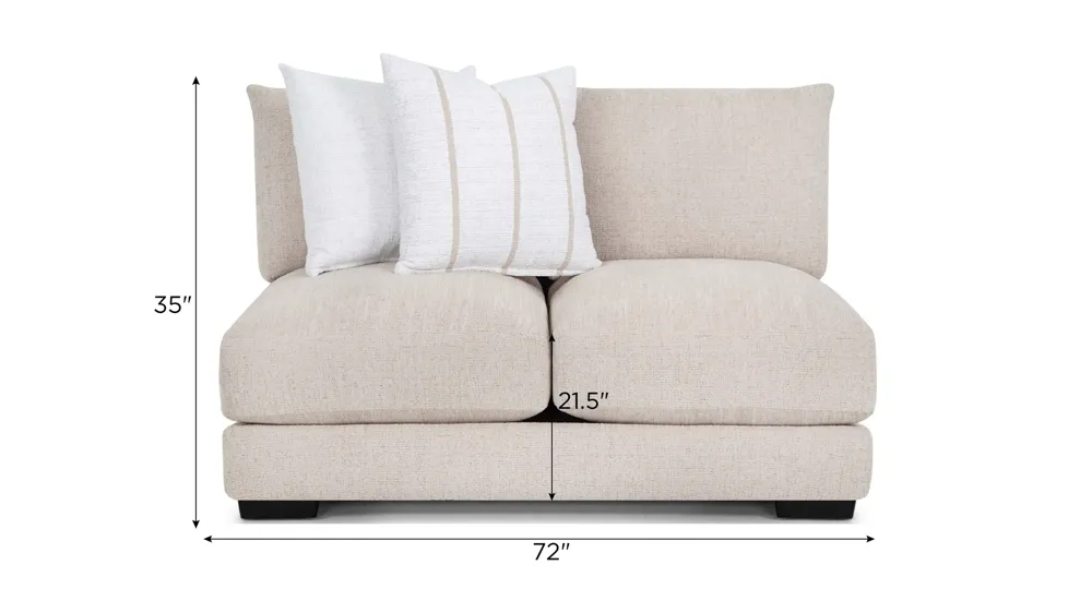 Carter Armless Loveseat Dimensions