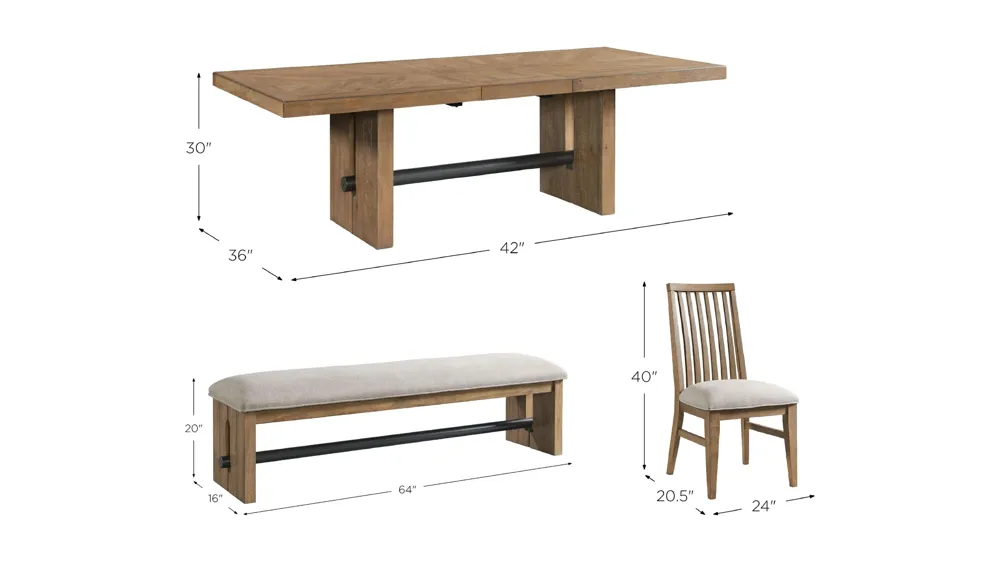 Landmark 6-Pc. Dining Set Dimensions