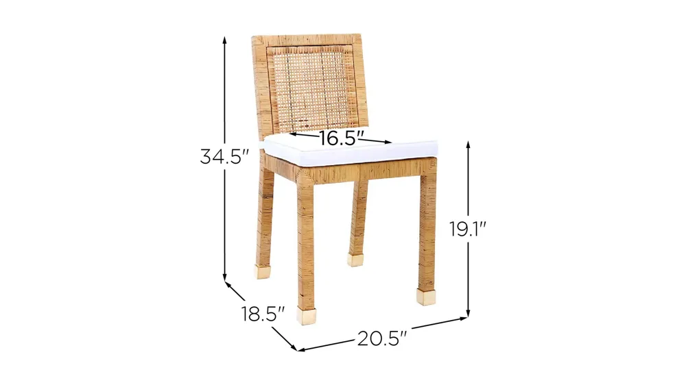 Amara Rattan Dining Chair Dimensions