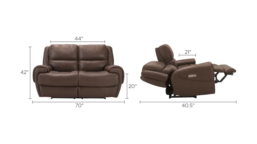 Colvin Leather Power-Reclining Loveseat Dimensions