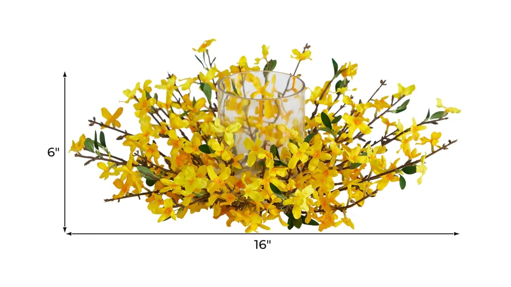 16in. Artificial Forsythia Candelabrum Dimensions